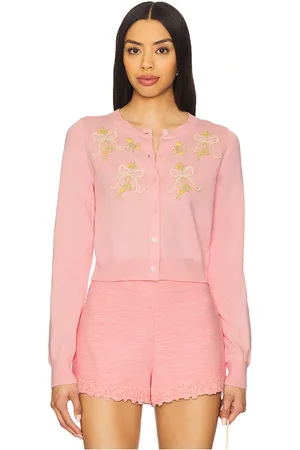 LOVESHACKFANCY Cárdigan nadima en color rosado talla L en - Pink. Talla L (también en M, S, XL, XS, XXS).