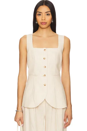 POSSE Chaleco lucille en color crema talla L en - Cream. Talla L (también en M, S, XL, XS).