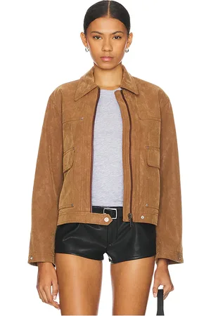 Free People Chaqueta ante sintético blair en color marrón talla L en - Brown. Talla L (también en M, XL).
