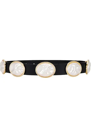 Lele Sadoughi Cinturón oval pearl station en color negro talla L/XL en - Black. Talla L/XL (también en S/M).