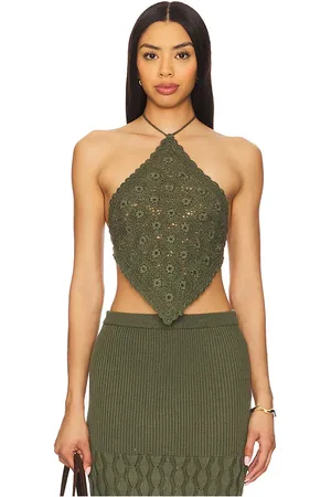 Agua Bendita Top halter en color talla L en - Sage. Talla L (también en M, S, XL).