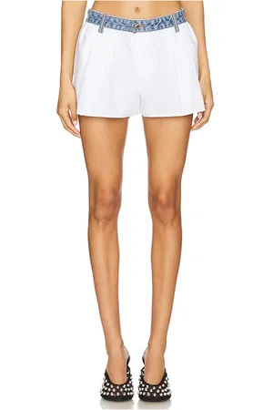 Alexander Wang Shorts de mezclilla con cintura elástica en color talla 2 en - White. Talla 2 (también en 4, 6, 8).