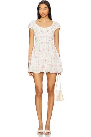 LOVESHACKFANCY Vestido siona en color ivory talla L en - Ivory. Talla L (también en S, XS).