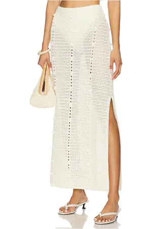 DEVON WINDSOR Falda haisley en color crema talla L en - Cream. Talla L (también en M, XL).