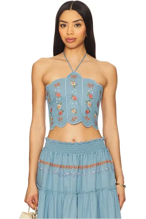 Agua Bendita Top halter en color talla L en - Blue. Talla L (también en M, S, XL, XS).