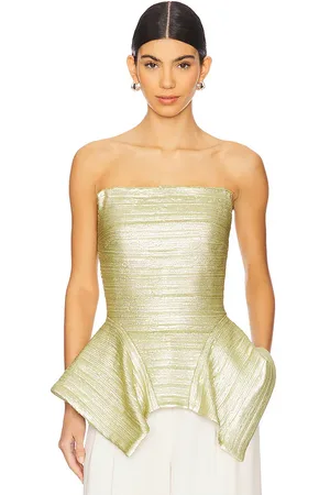 PRABAL GURUNG Top strapless tipo corset en color verde salvia talla 2 en - Sage. Talla 2 (también en 4, 6).
