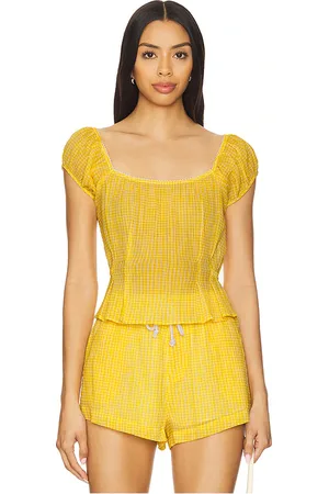 Ciao Lucia Top sin mangas lille en color amarillo talla L en - Yellow. Talla L (también en M, S, XS).