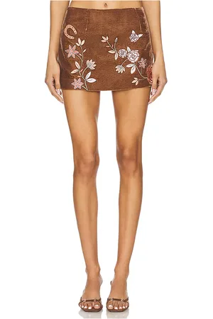Leslie Amon Minifalda desert en color talla L en - Brown. Talla L (también en M, S, XL, XS).