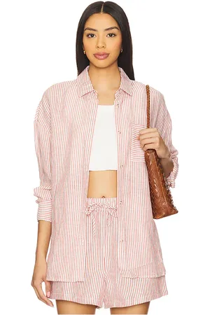 ONIA Camisa air linen boyfriend en color rojo talla S en - Red. Talla S (también en XS).