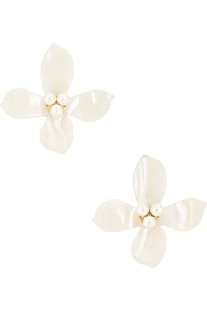 Lele Sadoughi Pendiente oleander en color ivory talla all en - Ivory. Talla all.