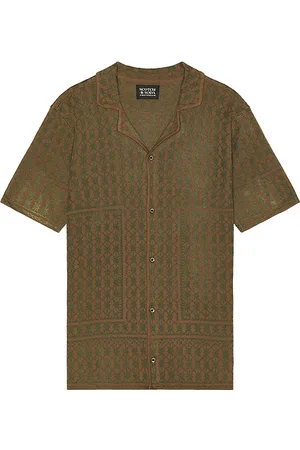 Scotch&Soda Camisa botones knitted en color marrón talla L en - Brown. Talla L (también en M, S).