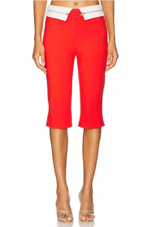 BY.DYLN Pantalones capri miranda en color talla L en - Red. Talla L (también en M, S, XL, XS).