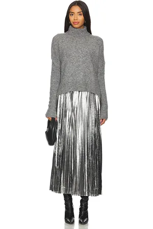 AllSaints Vestido spark en color plateado metálico talla L en - Metallic Silver. Talla L (también en XS).