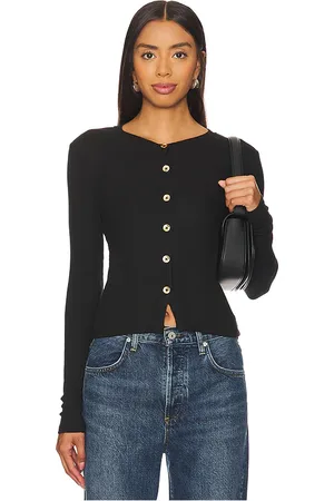 Goldie Estelle Cárdigan crop en color talla L en - Black. Talla L (también en XS).