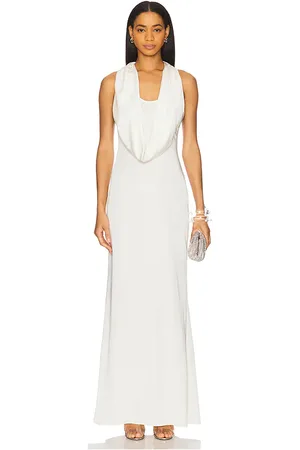 LAPOINTE Vestido ligero de satén con cuello vuelto en color talla 0 en - Cream. Talla 0 (también en 2, 4, 6).