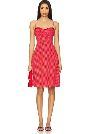 DANIELLE GUIZIO Vestido midi margaux en color rojo talla M en - Red. Talla M (también en S, XL, XS, XXS).