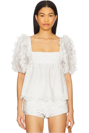 For Love & Lemons Top diseño calado daisy en color talla L en - White. Talla L (también en M, S, XS).