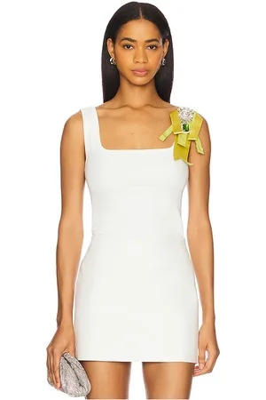 AREA Top sin mangas crystal bow en color blanco talla L en - White. Talla L (también en M, S, XS).