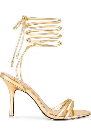 BLACK SUEDE STUDIO Sandalia con tacón leandra en color oro metálico talla 10 en - Metallic Gold. Talla 10 (también en