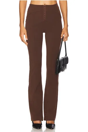 DANIELLE GUIZIO Pantalón con trabillas aurora en color talla S en - Brown. Talla S (también en XS, XXS).