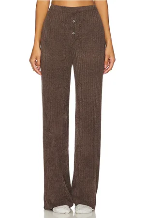 Barefoot Dreams Pantalones sueltos cozychic ultra light ribbed lounge pant en color marrón talla L en - Brown. Ta