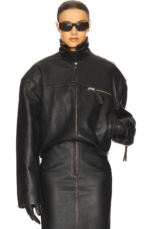 Helsa Chaqueta the leather oversized moto en color negro talla L en - Black. Talla L (también en XL).