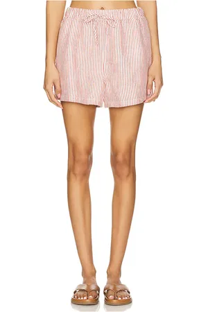 ONIA Short con cordón elástico air linen en color rojo talla S en - Red. Talla S (también en XL, XS).