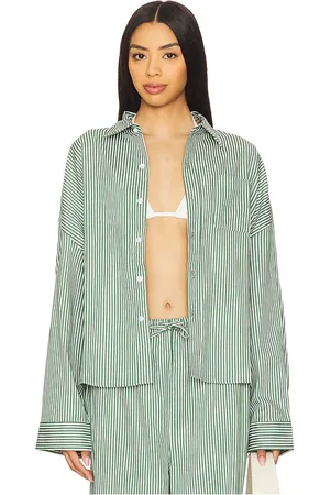 WeWoreWhat Camisa en color verde talla L en - Green. Talla L (también en S, XS).