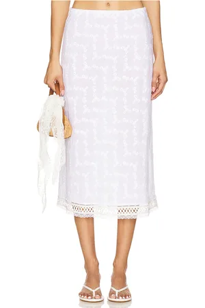 Bella Venice Falda midi roxy en color blanco talla L en - White. Talla L (también en M, S, XS).