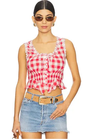 Frankies Bikinis X bella hadid fleetwood top en color rojo talla L en - Red. Talla L (también en M, S).