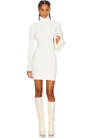 ENZA COSTA Vestido jersey cuello alto en color crema talla L en - Cream. Talla L (también en M).