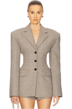 Helsa The tweed s curve blazer en color taupe talla L en - Taupe. Talla L (también en S, XS).