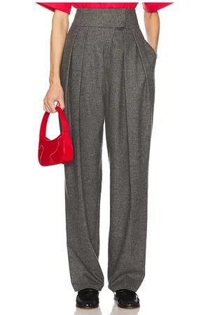 Helsa Pantalón con trabillas the tweed high waisted pleated en color charcoal talla XL en - Charcoal. Talla XL (también en XS).