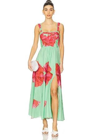 CHARO RUIZ IBIZA Vestido largo crissy en color hierbabuena talla S en - Mint. Talla S (también en XS).
