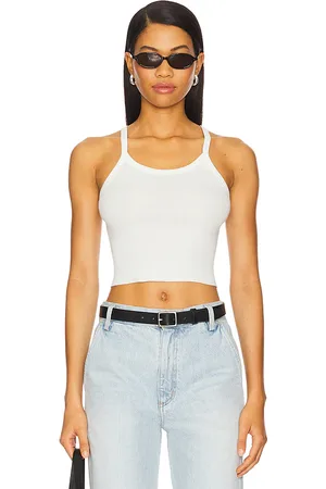 ÉTERNE Cropped rib tank top en color talla L en - . Talla L (también en M, S, XL).
