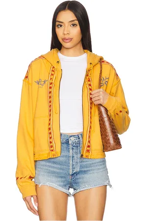 Free People Sudadera mermaid en color amarillo mostaza talla L en - Mustard. Talla L (también en M, S, XS).