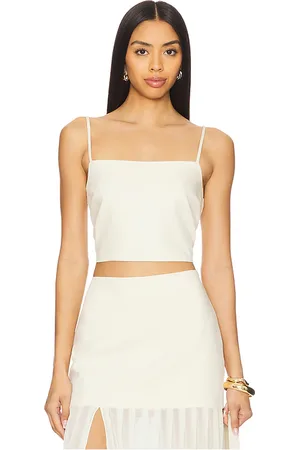 4th & Reckless Top corto lucian en color talla L en - Cream. Talla L (también en S, XL).