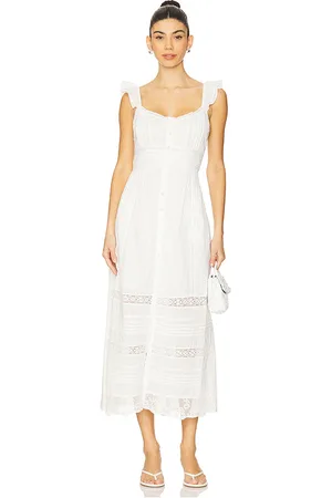 LOVESHACKFANCY Vestido sufette en color ivory talla L en - Ivory. Talla L (también en M, S, XS).