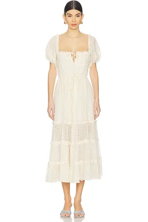 Free People Vestido midi dress en color crema talla L en - Cream. Talla L (también en M, S, XS).