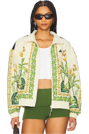 adidas Chaqueta en color ivory talla L en Cream White Bold Gold & Semi Flash Green - Ivory. Talla L (también en M, S, XL