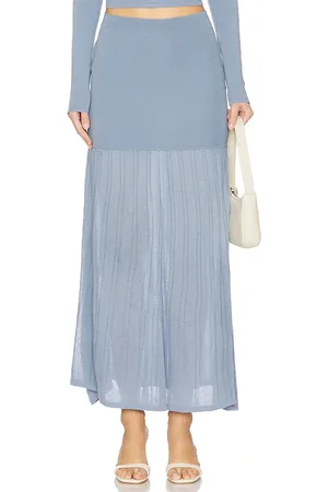 4th & Reckless Nancy knit maxi skirt en color talla L en - Blue. Talla L (también en XL).