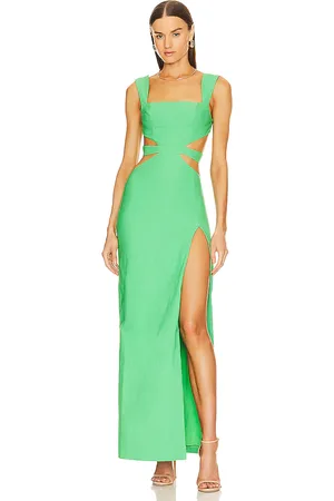 Michael Costello Vestido largo sadie en color talla L en - Green. Talla L (también en M, S, XL, XS).