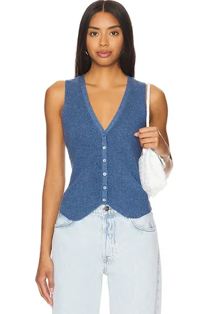 AUTUMN CASHMERE Chaleco shaker en color azul talla M en Monos/Overalls - Blue. Talla M (también en XS).