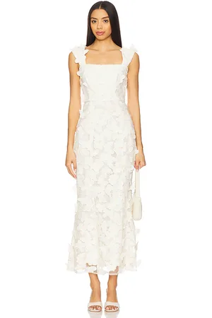 ELLIATT Vestido midi scarlett en color talla M en - Cream. Talla M (también en S, XS).