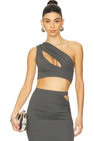 Michael Costello X revolve lior top en color gris talla L en - Grey. Talla L (también en M, S, XL, XS, XXS).