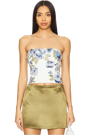 ALICE+OLIVIA Top recortado cece en color blanco talla 0 en - White. Talla 0 (también en 10, 12, 2, 4, 6).