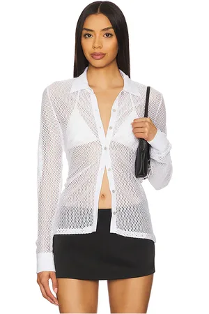 Goldie Estelle Camisa de malla completa. en color talla L en - White. Talla L (también en M, S, XL, XS).