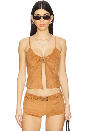 Frankies Bikinis X bella hadid lucy top en color bronce talla L en - Tan. Talla L (también en M).