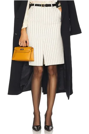 Helsa Falda pinstripe pencil en color blanco talla L en - White. Talla L (también en M).