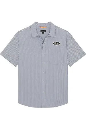 Brixton Camisa builders auto en color azul talla L en - Blue. Talla L (también en M, S, XL/1X).